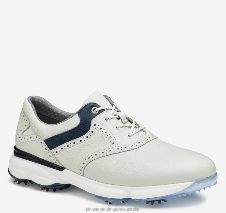 shoes_white_navy_waterproof_full_grain_xb6rx176_johnston_murphy_men_xc4_gt1_luxe_saddle.jpg Shoes White/Navy Waterproof Full Grain XB6RX176 Johnston & Murphy Men XC4 GT1-Luxe Saddle - Image 1
