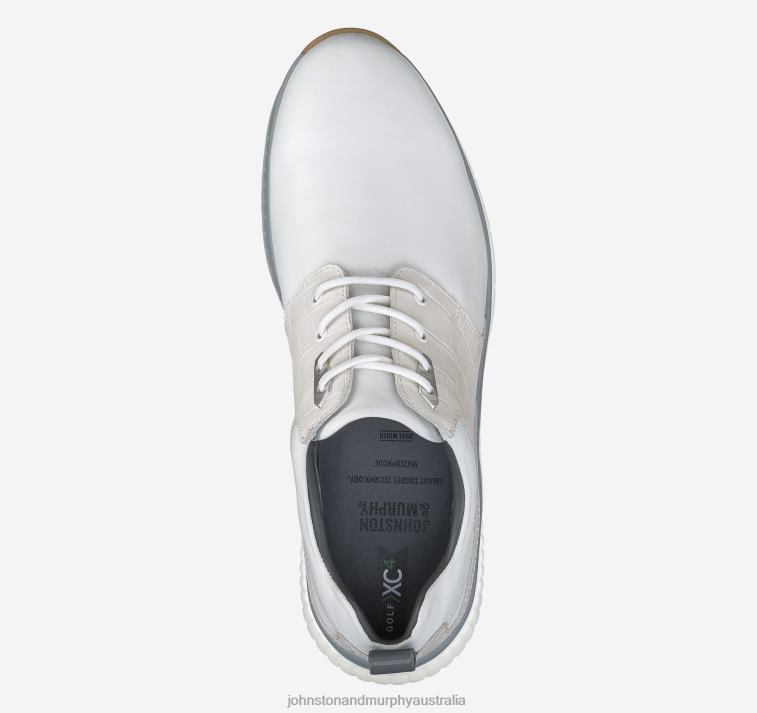 Shoes White/White Croc-Embossed Full Grain XB6RX365 Johnston & Murphy Men XC4 H2-Luxe Hybrid Saddle - Image 2