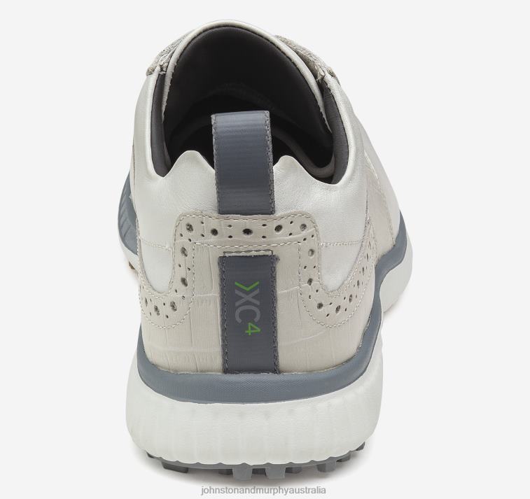 Shoes White/White Croc-Embossed Full Grain XB6RX365 Johnston & Murphy Men XC4 H2-Luxe Hybrid Saddle - Image 3